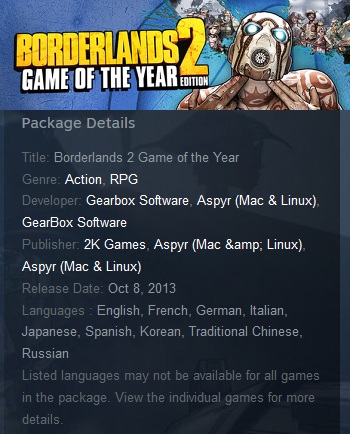 Borderlands 2 Game of the Year (steam) - Click Image to Close